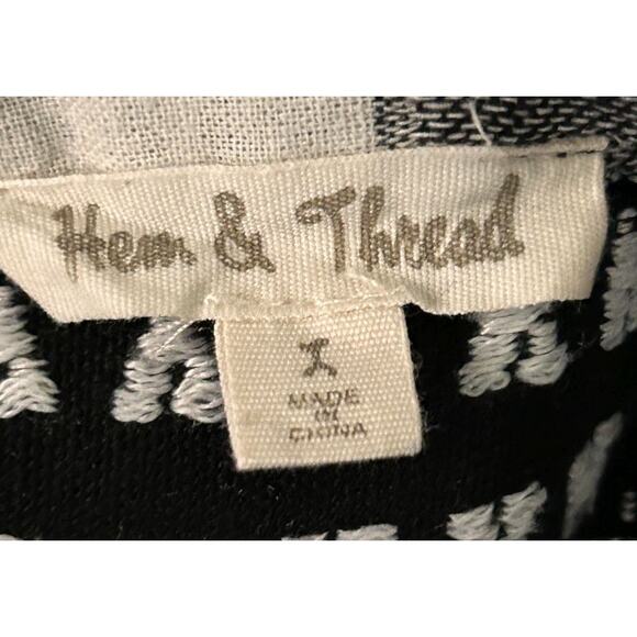 Hem & Thread Gingham Flannel Button Down Oversized Shirt Large - Picture 5 of 6